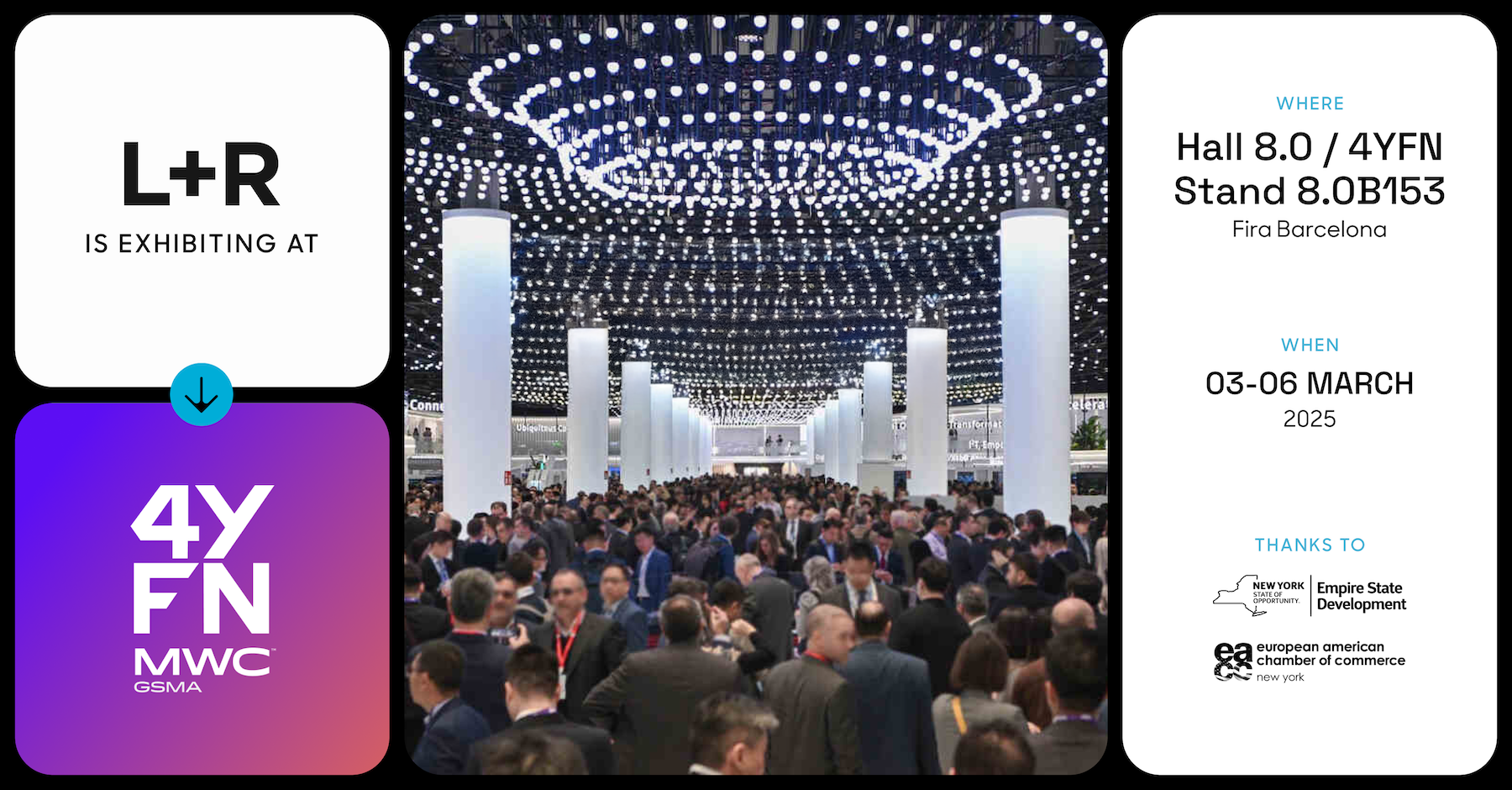 L+R exhibiting at 4YFN during Mobile World Congress Barcelona 2025