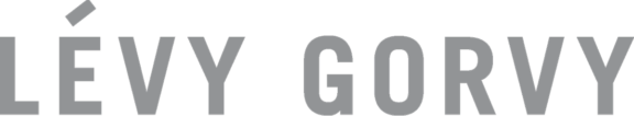Gray "LVY GORVY" wordmark on a black background