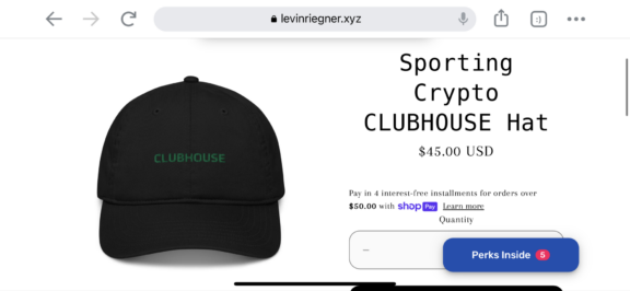 Token-gated Hat for CLUBHOUSE attendees who minted the POAP.