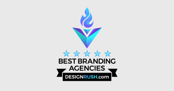 Best Branding Agencies DesignRush.com award badge with five stars