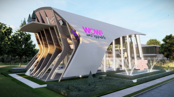 Render of the Unstoppable Women of Web 3 Headquarters in Decentraland