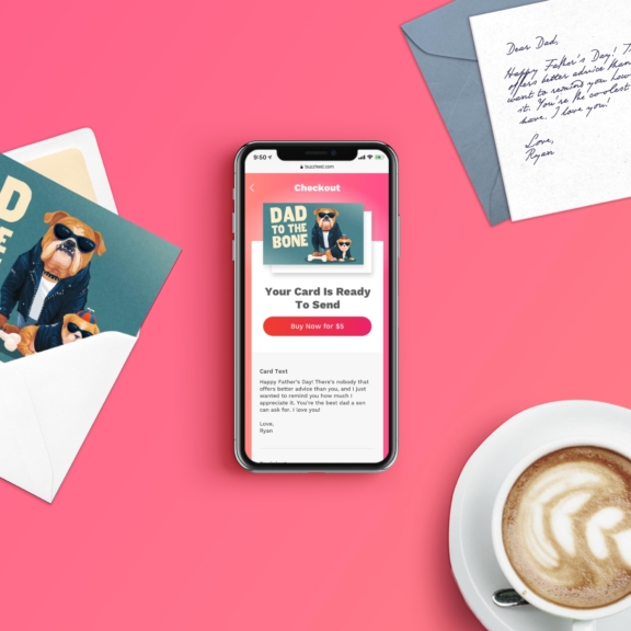 An innovate digital customer experience with Bond and BuzzFeed that mails your dad notes hero image