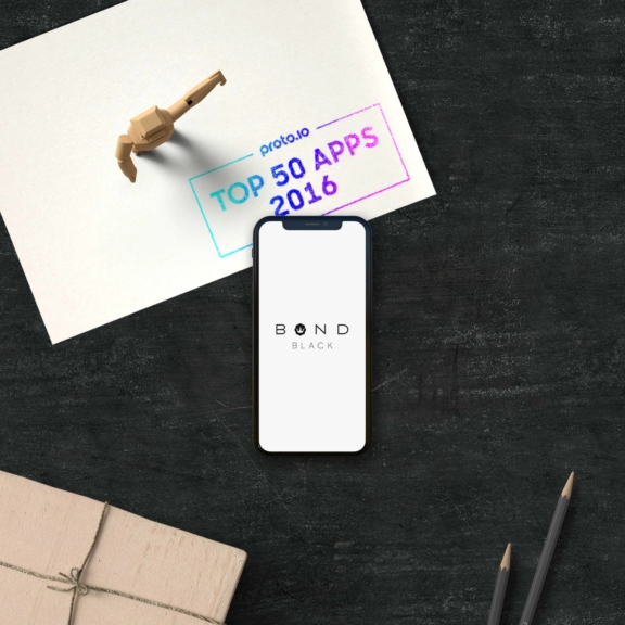 Bond Black ranked top 50 apps of 2016 by Proto.io hero image