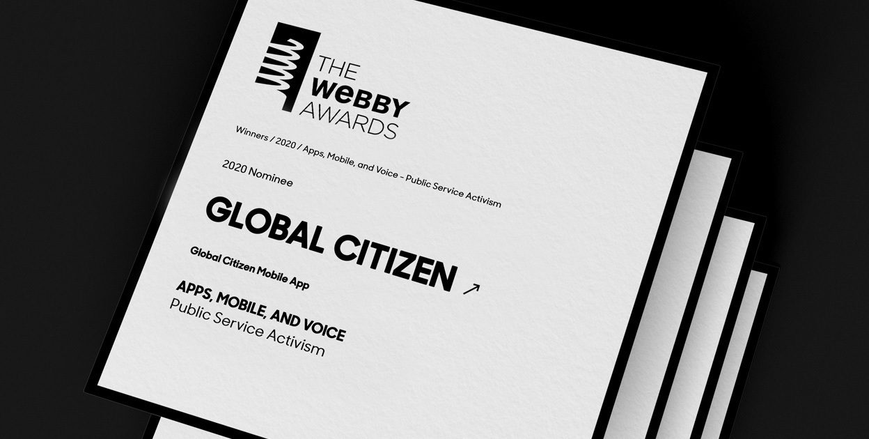 Global Citizen App receives 2020 Webby Award Nomination