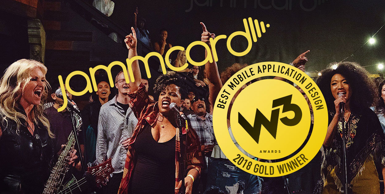 Jammcard receives Gold Award at W3 for Best Mobile Application Design in Social Music Category